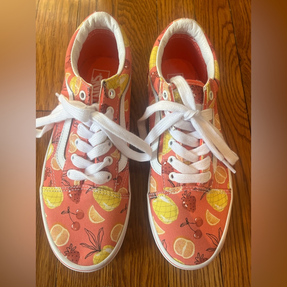 Vans Orange Fruit Print Sneakers